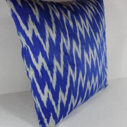 Hand Dyed Blue Ikat Pillow Cover - thumbnail 2