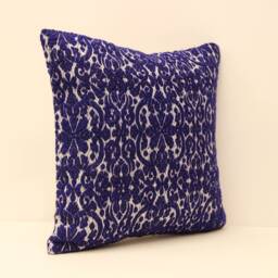 Handmade Wool Turkish Pillow Cover 18x18, Boho Tribal Cushion - thumbnail 2