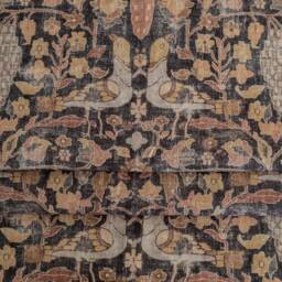 Pleated Cafe Curtain Vintage Botanical Print, Earthy Tones - thumbnail 3