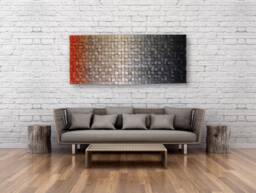 Large Reclaimed Wood Wall Art - Handmade Geometric Mosaic - thumbnail 1