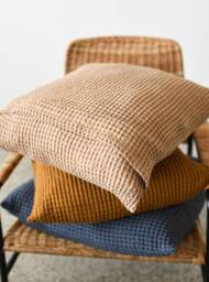 Two Waffle Linen&cotton Pillowcases/Washed Soft Heavy Weight Linen Pillow Covers Set Custom Size Pillowcase Seasonal Sale - thumbnail 1