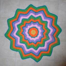 Crochet Baby Afghan, Ripple Star Blanket, Newborn, Photo Prop, Shower, Gift - thumbnail 2
