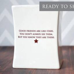 "Friendship Ceramic Vase - ""Good Friends Are Like Stars" - thumbnail 3