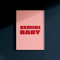 Gemini Baby Print Retro Star Sign Astrology Poster - thumbnail 2