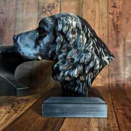 3D Printed Springer Spaniel Bust Pet Memorial, Ornament, Gift - thumbnail 3