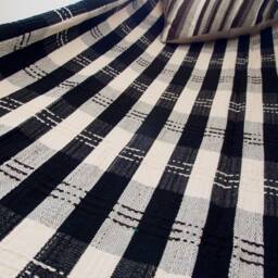 Luxury Hammock With Macrame Cotton Double White & Black - thumbnail 3