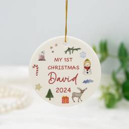 My First Christmas Bauble, Baby's Ornament, Custom Baby 1st Keepsake, Tree Decor, Xmas Gift For New - thumbnail 2