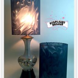 Mcm Drum Lampshades/Black, Retro Modern Decor Pair - thumbnail 2