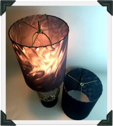 Mcm Drum Lampshades/Black, Retro Modern Decor Pair