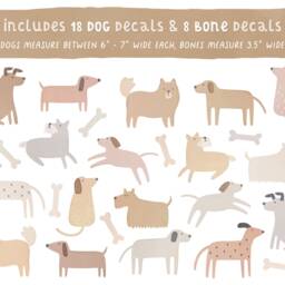 Dog Wall Decals - Nursery Decor, Watercolor Puppy Art, Lover Gift, Reusable & Removable Kids Room Stickers - thumbnail 2