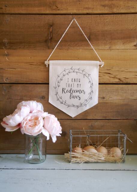 Canvas Wall Banner/Home Decor/My Redeemer Lives/Wall Art/Quote Art/Easter Decor - image 1
