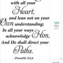 Bible Verse Vinyl Wall Art, Trust in The Lord, Proverbs 35, 6 - thumbnail 2