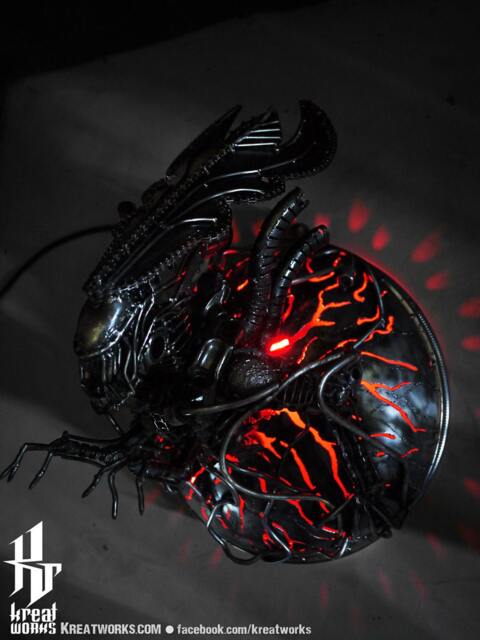 Recycled Metal Queen Monster Lamp/Recycle Sustainable Sculpture Art - image 1