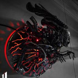 Recycled Metal Queen Monster Lamp/Recycle Sustainable Sculpture Art - thumbnail 3