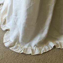 Cream Bedspread With Cinderella Ruffles Hem, Available in Queen, King, Cream Bedding, Linen - thumbnail 3