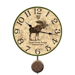 Moose Pendulum Clock - Personalized Wall Clock - thumbnail 1