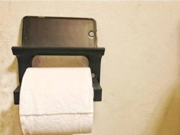Toilet Paper Holder With Phone Shelf/3D Printed - thumbnail 1
