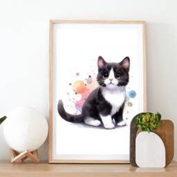Cat Nursery Print Set - Of 3 Posters - Cats Pet Theme Boys Girls Room Childrens Cute Kitten Decor Playroom Wall Art - thumbnail 2