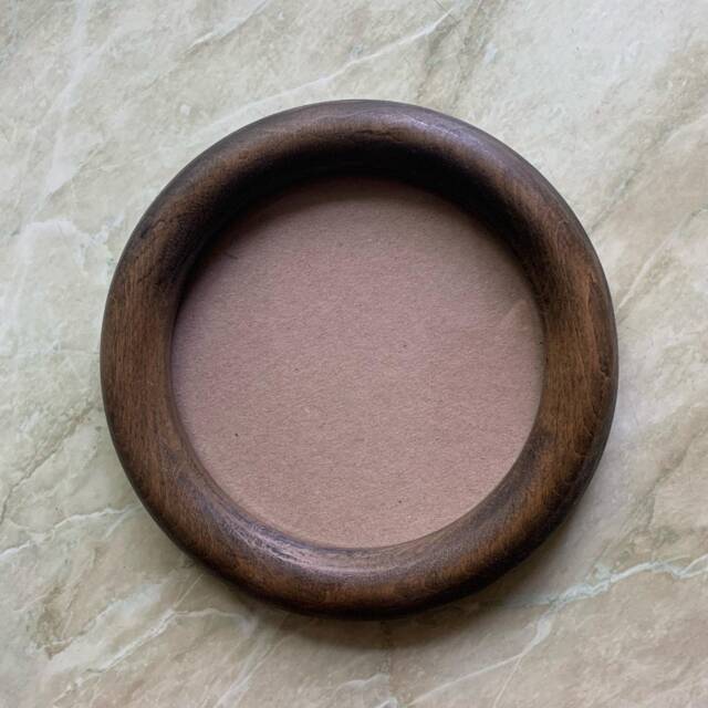 Round Circular Photo Frame Wooden Wall Mounted Picture Frames Home Decor Embroidery Solid Wood - image 1