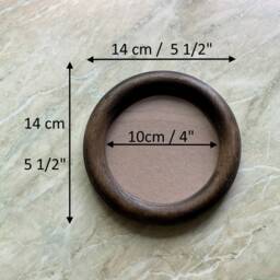Round Circular Photo Frame Wooden Wall Mounted Picture Frames Home Decor Embroidery Solid Wood - thumbnail 3