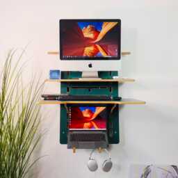 Wall Mounted Standing Desk Adjustable Height, Space Saving Furniture