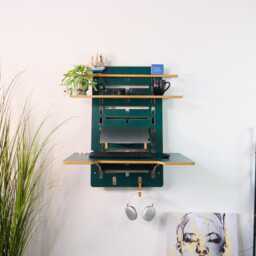 Wall Mounted Standing Desk Adjustable Height, Space Saving Furniture - thumbnail 4