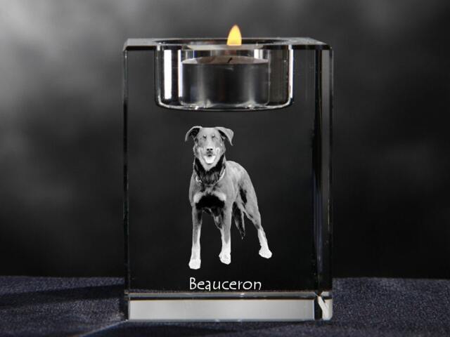 Beauceron, Crystal Candlestick With Dog, Souvenir, Decoration, Limited Edition, Collection - image 1