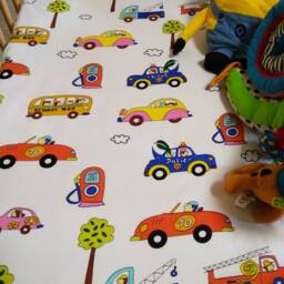 City Cars Crib Sheet, Cotton Toddler Bedding - thumbnail 2