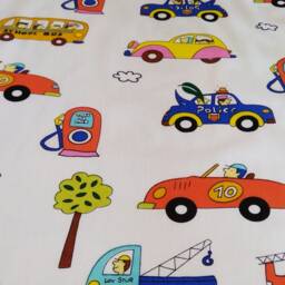 City Cars Crib Sheet, Cotton Toddler Bedding - thumbnail 3