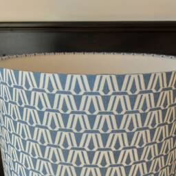 Handmade Drum Lampshade in Denim Blue Nordic Linen - Table Lampshade Or Ceiling Pendant Shade - thumbnail 2
