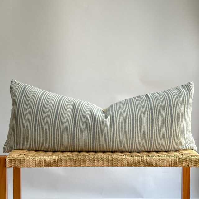 Gray Dot Block Print Mudcloth Hmong Pillow Case - image 1