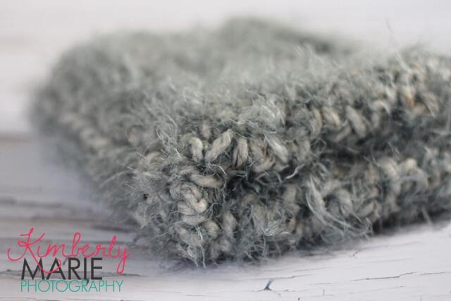 Soft Gray Grey Fur Newborn Baby Blanket Photo Prop - image 1