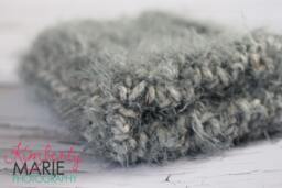 Soft Gray Grey Fur Newborn Baby Blanket Photo Prop - thumbnail 1