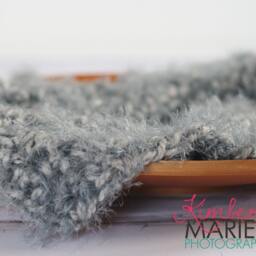 Soft Gray Grey Fur Newborn Baby Blanket Photo Prop - thumbnail 4