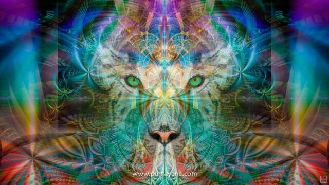 Sinha The Warrior Tapestry - Wall Hanging Totem- Meditation Spiritual Visionary Art - image 1