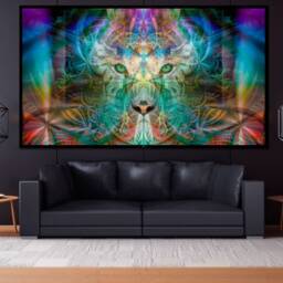 Sinha The Warrior Tapestry - Wall Hanging Totem- Meditation Spiritual Visionary Art - thumbnail 2
