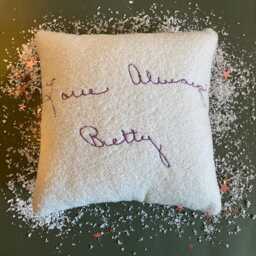 Handwriting Embroidered Boucle Cushion, Personalized Family Keepsake - thumbnail 2