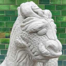 Sitting Dragon On Rock Sculpture Concrete Fantasy Creature Ornament Stone Animal Garden Figurine Unique Outdoor Decor Yard Art Lover Gift - thumbnail 2