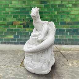 Sitting Dragon On Rock Sculpture Concrete Fantasy Creature Ornament Stone Animal Garden Figurine Unique Outdoor Decor Yard Art Lover Gift - thumbnail 4