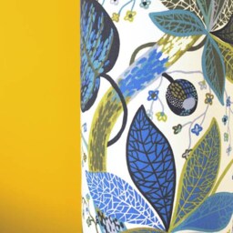 Blue & Green Tall Tropical Lampshade Conical Or Cylindrical, Handmade By Vivid Shades. Real Scandinavian Fabric - thumbnail 2