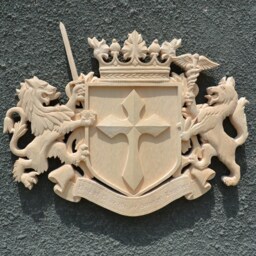 Custom Family Crest Sign, Hand Carved Linden Wood, Personalized Coat Of Arms - thumbnail 2