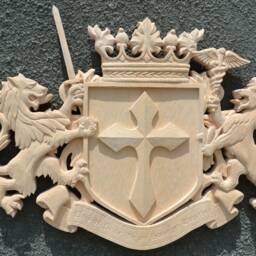 Custom Family Crest Sign, Hand Carved Linden Wood, Personalized Coat Of Arms - thumbnail 3