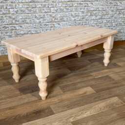 Large Solid Pine Coffee Table - Farmhouse Side Handmade Wooden Rustic Living Room Furniture Custom Painted Base Options - thumbnail 2