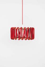 Handcrafted Red Pendant Lamp Soft Wabi-Sabi Style Style Diameter 30cm
