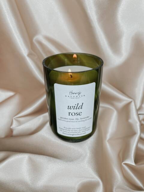 Wild Rose Wine Bottle Candle - Lavender & Rose - image 1