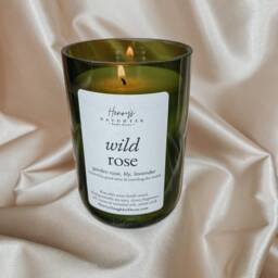 Wild Rose Wine Bottle Candle - Lavender & Rose - thumbnail 2