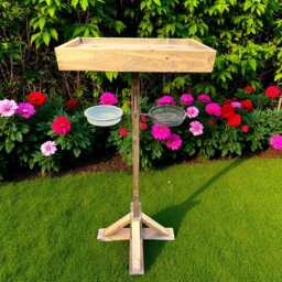 Large Wooden Bird Table Feeder Heavy Duty Garden Feeding Station - thumbnail 1