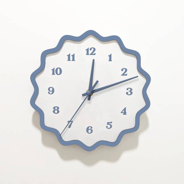 Fluted Geometric Acrylic Wall Clock With Numbers - Slate & White
