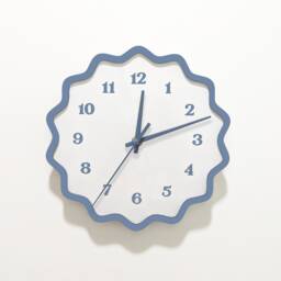 Fluted Geometric Acrylic Wall Clock With Numbers - Slate & White