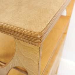 Mid Century Modern Turntable Stand, Wooden Record Player Table, Vinyl Storage, Handmade Plywood Furniture - thumbnail 3